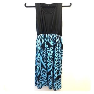 Black and Blue design tank top dress. Worn once